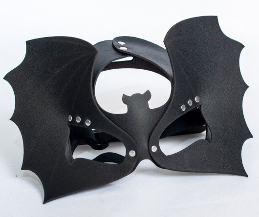 Черная кожаная маска на глаза  Летучая мышь - Sitabella - купить с доставкой в Смоленске