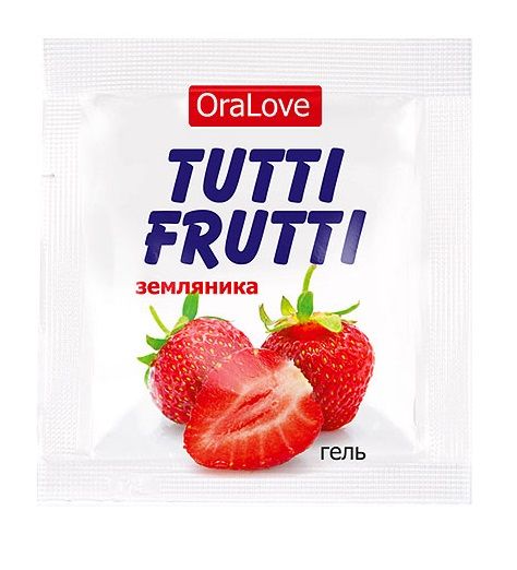 Пробник гель-смазки Tutti-frutti с земляничным вкусом - 4 гр. - Биоритм - купить с доставкой в Смоленске