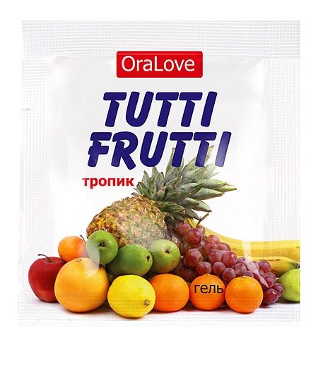 Пробник гель-смазки Tutti-frutti со вкусом тропических фруктов - 4 гр. - Биоритм - купить с доставкой в Смоленске