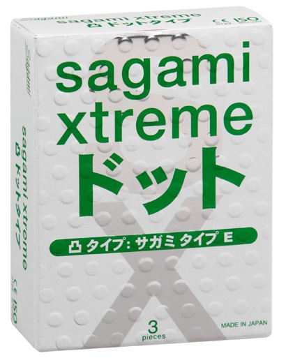 Презервативы Sagami Xtreme SUPER DOTS с точками - 3 шт. - Sagami - купить с доставкой в Смоленске