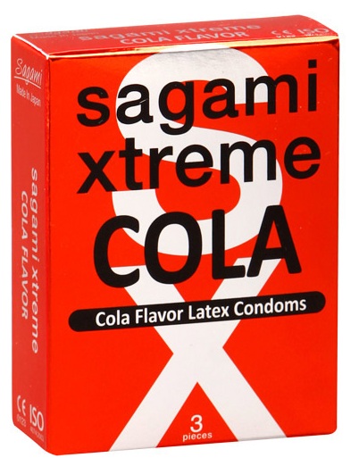 Ароматизированные презервативы Sagami Xtreme COLA - 3 шт. - Sagami - купить с доставкой в Смоленске