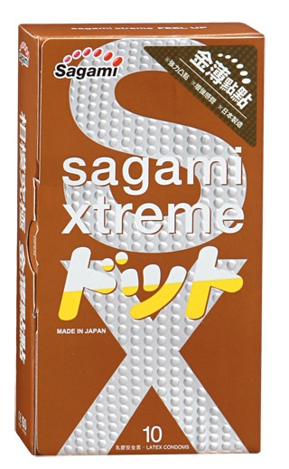 Презервативы Sagami Xtreme FEEL UP с точечной текстурой и линиями прилегания - 10 шт. - Sagami - купить с доставкой в Смоленске