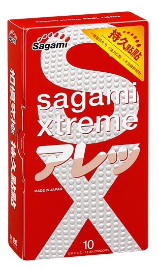 Утолщенные презервативы Sagami Xtreme Feel Long с точками - 10 шт. - Sagami - купить с доставкой в Смоленске