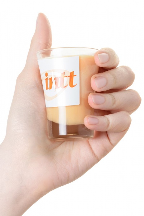 Массажная свеча для поцелуев Peach с ароматом персика - 30 гр. - INTT - купить с доставкой в Смоленске