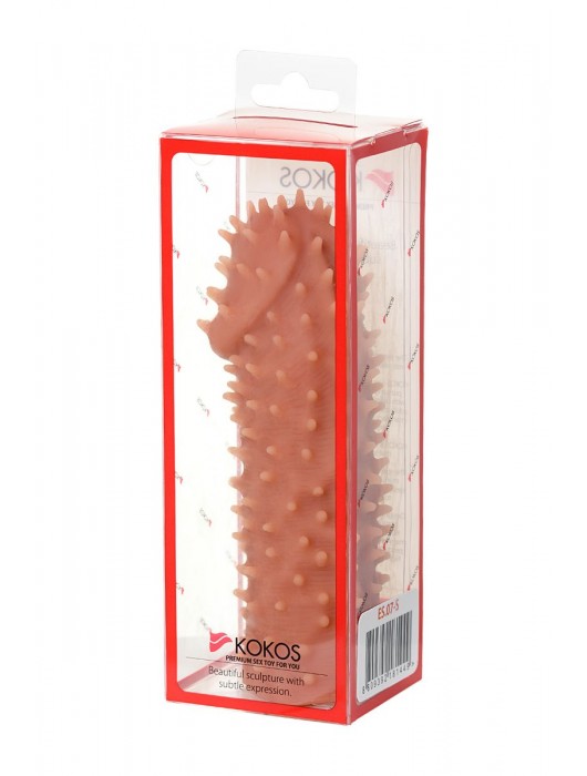 Телесная реалистичная насадка KOKOS Extreme Sleeve 07 с дополнительной стимуляцией - 12,7 см. - KOKOS - в Смоленске купить с доставкой