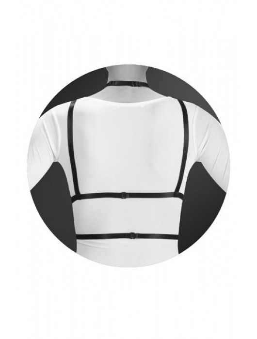 Черная упряжь на грудь Laura - Bijoux Pour Toi - купить с доставкой в Смоленске