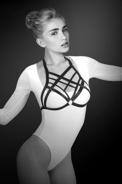 Черная упряжь на грудь Clara - Bijoux Pour Toi - купить с доставкой в Смоленске