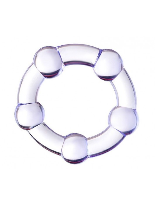 Фиолетовое эрекционное кольцо на пенис с бусинами - Штучки-дрючки - в Смоленске купить с доставкой