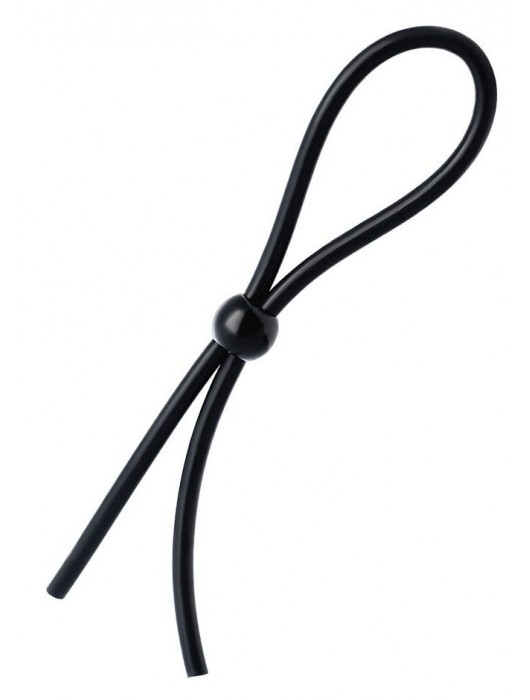 Черное лассо на пенис с одной бусиной - A-toys - в Смоленске купить с доставкой