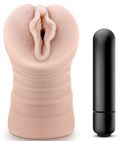 Телесный мастурбатор-вагина с вибропулей Ashley - Blush Novelties - в Смоленске купить с доставкой