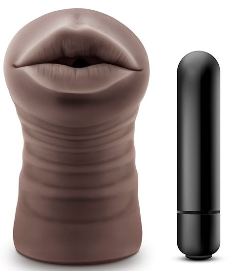 Коричневый мастурбатор-ротик Heather - Blush Novelties - в Смоленске купить с доставкой