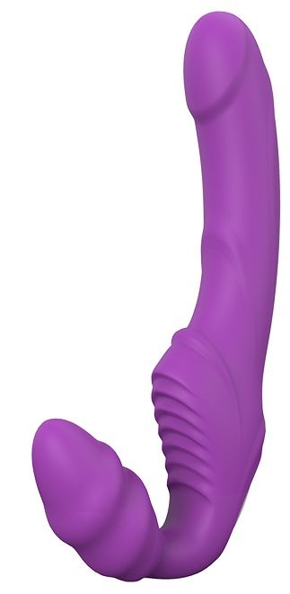 Фиолетовый безремневой вибрострапон DOUBLE DIPPER - Dream Toys - купить с доставкой в Смоленске