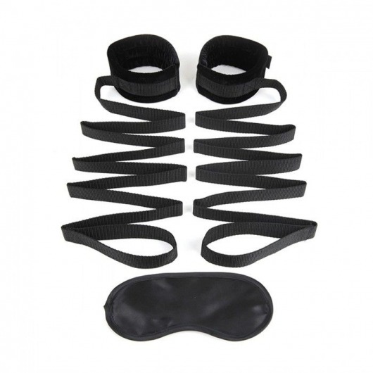 Чёрные манжеты для фиксации на кровати Bondage Bed Strap - Lux Fetish - купить с доставкой в Смоленске
