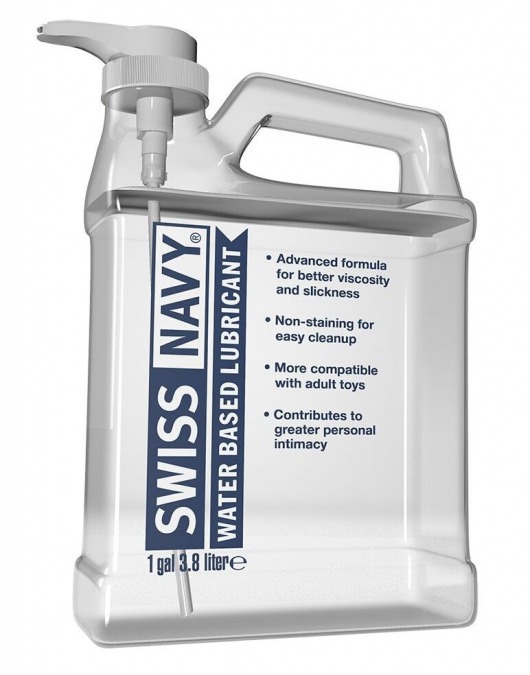 Канистра лубриканта Swiss Navy Water Based Lube на водной основе - 3,8 л. - Swiss navy - купить с доставкой в Смоленске