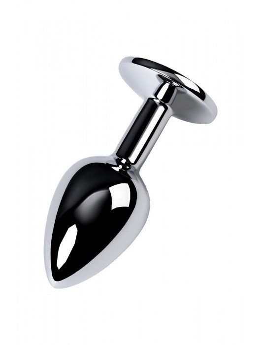 Серебристая конусовидная анальная пробка с фиолетовым кристаллом - 7 см. - ToyFa - купить с доставкой в Смоленске