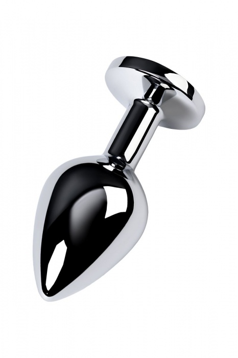 Серебристая конусовидная анальная пробка с голубым кристаллом - 8 см. - ToyFa - купить с доставкой в Смоленске