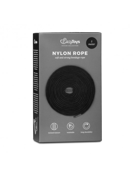 Черная веревка для бондажа Easytoys Bondage Rope - 5 м. - Easy toys - купить с доставкой в Смоленске