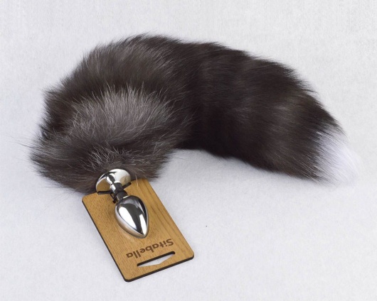 Серебристая анальная пробка с пушистым хвостиком - Sitabella - купить с доставкой в Смоленске