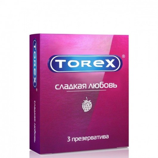 Презервативы Torex  Сладкая любовь  с ароматом клубники - 3 шт. - Torex - купить с доставкой в Смоленске