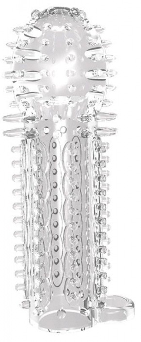 Закрытая прозрачная насадка на пенис с шипиками Nubby Sleeve - 14,5 см. - Chisa - в Смоленске купить с доставкой