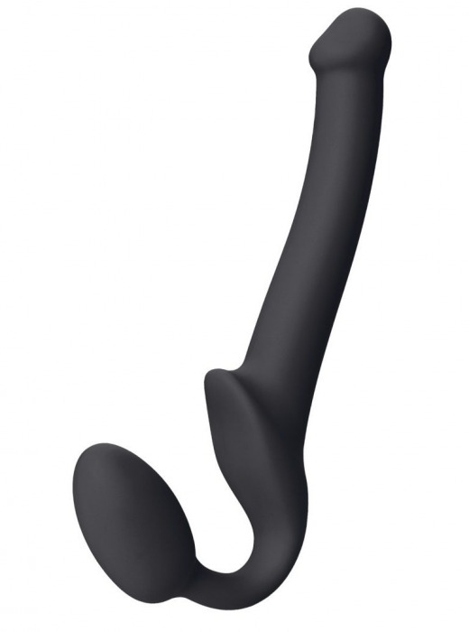 Черный безремневой страпон Silicone Bendable Strap-On S - Strap-on-me - купить с доставкой в Смоленске