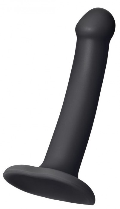 Черный фаллос на присоске Silicone Bendable Dildo S - 17 см. - Strap-on-me - купить с доставкой в Смоленске