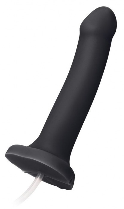 Черный фаллос с имитацией эякуляции Silicon Cum Dildo L - 19,6 см. - Strap-on-me - купить с доставкой в Смоленске