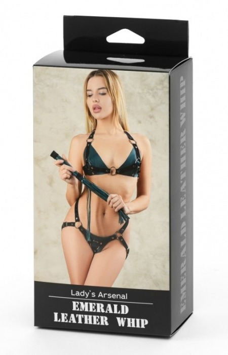Плеть изумрудного цвета Ladys Arsenal с гладкой ручкой - 45 см. - БДСМ Арсенал - купить с доставкой в Смоленске