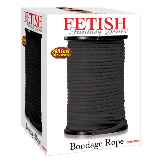 Черная веревка для связывания Bondage Rope - 60,9 м. - Pipedream - купить с доставкой в Смоленске
