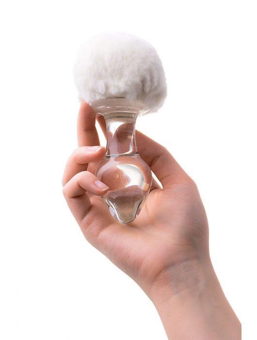 Стеклянная анальная втулка с хвостиком - 9,5 см. - Sexus - купить с доставкой в Смоленске