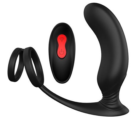 Черный массажер простаты REMOTE P-PLEASER - Dream Toys - в Смоленске купить с доставкой