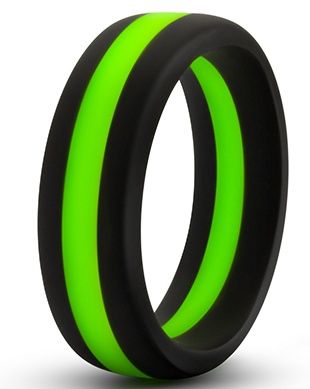 Черно-зеленое эрекционное кольцо Silicone Go Pro Cock Ring - Blush Novelties - в Смоленске купить с доставкой