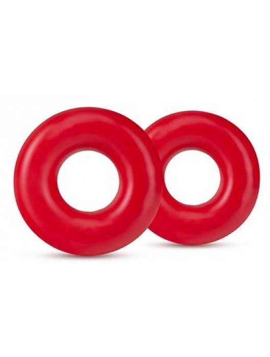 Набор из 2 красных эрекционных колец DONUT RINGS OVERSIZED - Blush Novelties - в Смоленске купить с доставкой