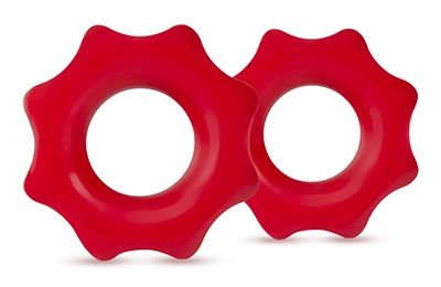 Набор из 2 красных фигурных эрекционных колец NUTZ - Blush Novelties - в Смоленске купить с доставкой