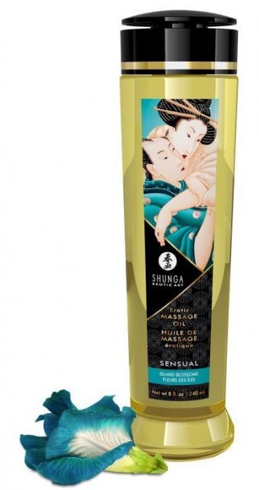 Массажное масло Sensual с цветочным ароматом - 240 мл. - Shunga - купить с доставкой в Смоленске