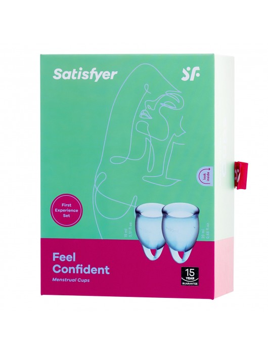 Набор голубых менструальных чаш Feel confident Menstrual Cup - Satisfyer - купить с доставкой в Смоленске