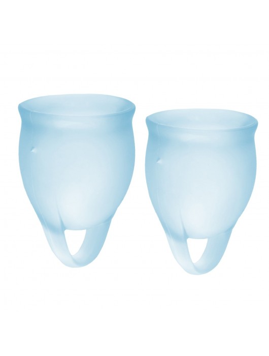 Набор голубых менструальных чаш Feel confident Menstrual Cup - Satisfyer - купить с доставкой в Смоленске