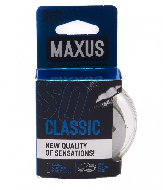 Классические презервативы в пластиковом кейсе MAXUS Classic - 3 шт. - Maxus - купить с доставкой в Смоленске