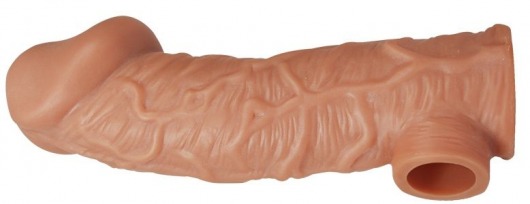 Телесная насадка на фаллос с отверстием для мошонки EXTREME SLEEVE - 17,6 см. - KOKOS - в Смоленске купить с доставкой