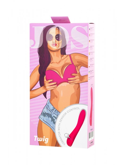 Розовый нереалистичный вибратор JOS Twig - 20,5 см. - JOS