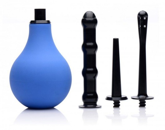 Анальный душ с 3 насадками Premium One-way Valve Anal Douche Set - XR Brands - купить с доставкой в Смоленске