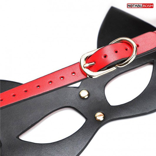 Красно-черная игровая маска с ушками - Notabu - купить с доставкой в Смоленске