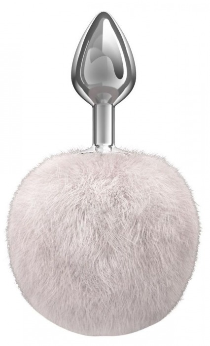 Серебристая анальная пробка с белым пушистым хвостиком Twinkle - Lola Games - купить с доставкой в Смоленске