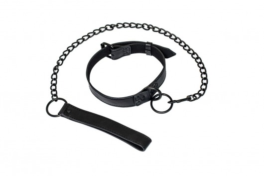 Черный ошейник Sin с поводком - Lola Games - купить с доставкой в Смоленске