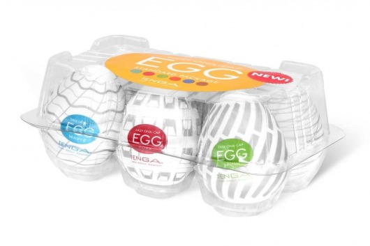 Набор из 6 мастурбаторов Tenga EGG Easy Beat с различным рельефом - Tenga - в Смоленске купить с доставкой