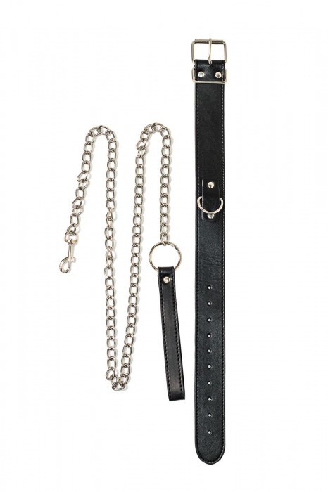 Черный ошейник с поводком Wild - Lola Games - купить с доставкой в Смоленске