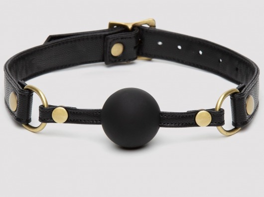 Черный кляп-шар Bound to You Faux Leather Ball Gag - Fifty Shades of Grey - купить с доставкой в Смоленске