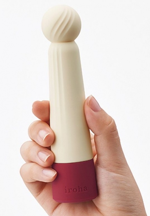 Бежевый вибратор с шаровидной мягкой головкой IROHA Rin Akane - 14,8 см. - Tenga