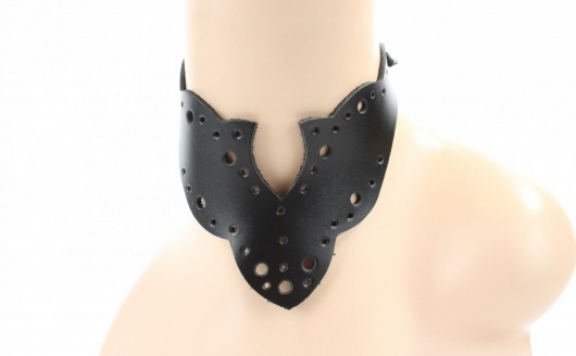 Черный резной чокер из натуральной кожи - БДСМ Арсенал - купить с доставкой в Смоленске