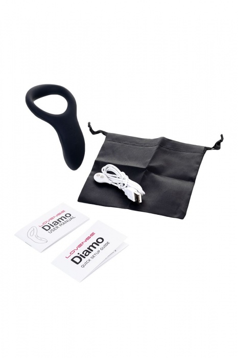 Черное эрекционное кольцо Lovense Diamo - Lovense - в Смоленске купить с доставкой